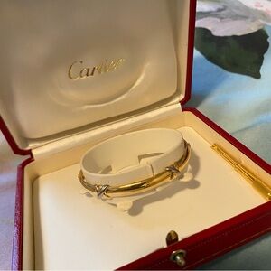 Cartier Vintage Trinity Bangle Bracelet 18K Tricolor